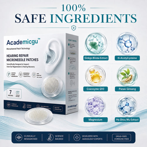 Academicgu™ HEARING REPAIR MICRONEEDLE PATCHES✅ Targets Hearing Loss, Tinnitus, Ear Infections, Balance Disorders, and Age-Related Ear Degeneration.