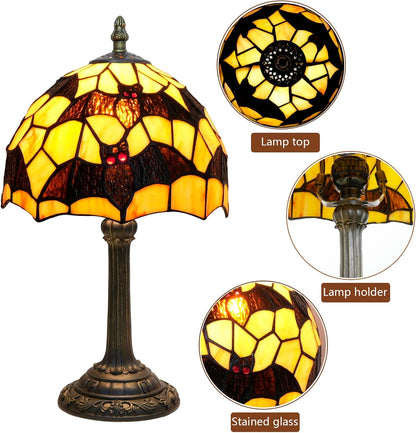 🎄Vintage Gothic Stained Glass Table Lamp | Halloween Pumpkin, Bat & Cat Accent Lamp for Warm Cozy Home Ambience